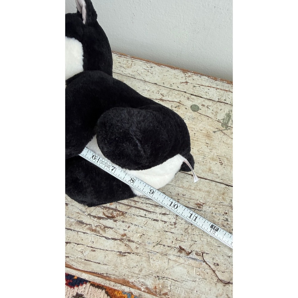 Ty Beanie Boos Ava Black White Cat Plush Large Green Glitter Eyes 10" - Picture 7 of 7